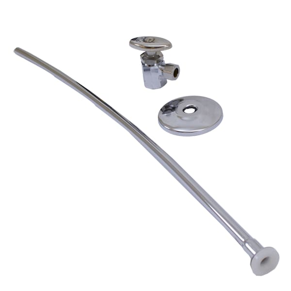 Chrome Plated 3/8" x 20" Closet Supply and 1/2" x 3/8" Angle Stop Kit